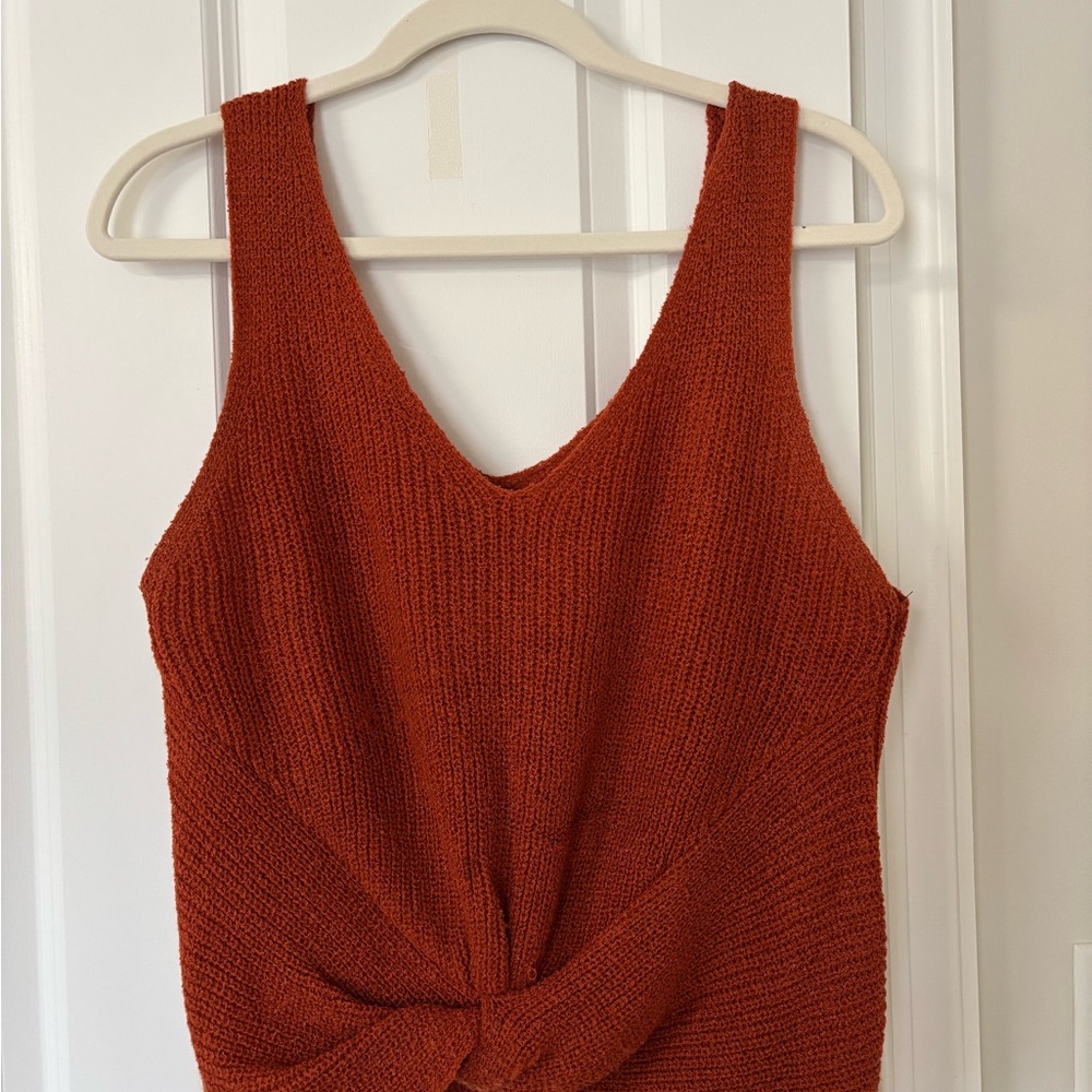 Rust Orange Knit Tank Top